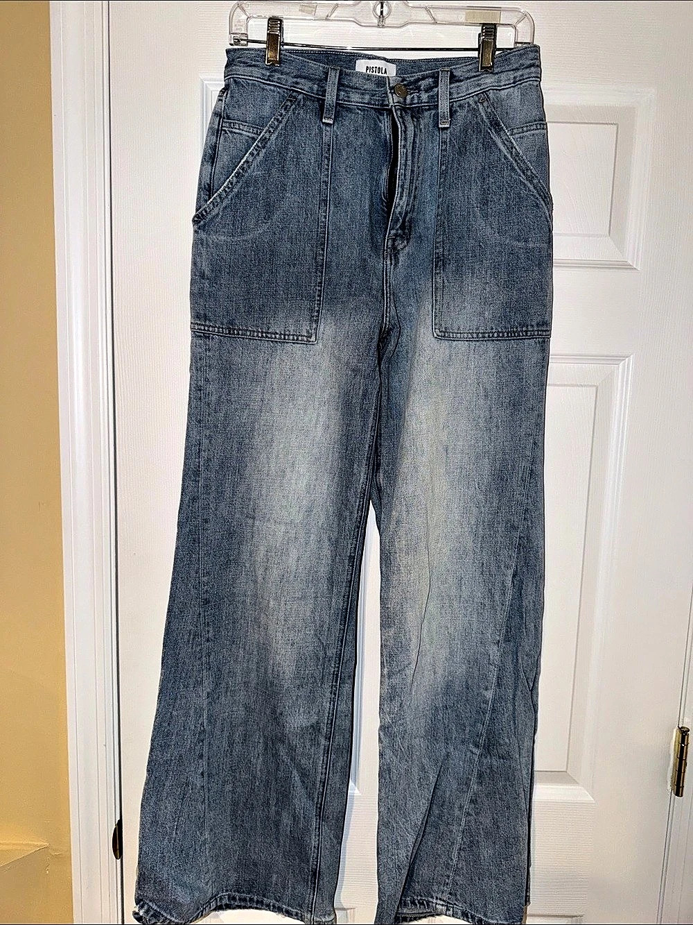 Pistola Penny High Rise Wide Leg Jeans Blue Waist 27